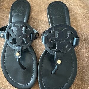 Tory Burch Miller Thong Sandals in Matte Black